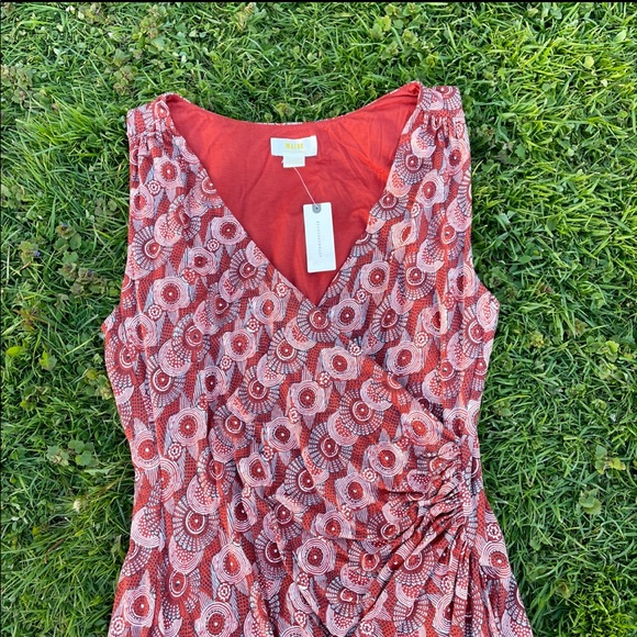 Anthropologie Maeve orange print stretch dress - Picture 2 of 3